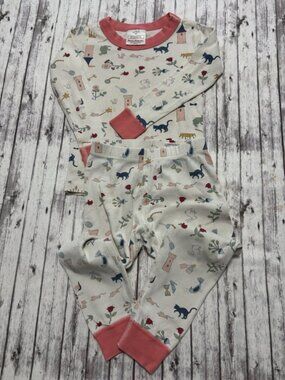 Hanna Andersson Girl's Pajama Pants Castle Frog Crown Print 3T Snug Fit